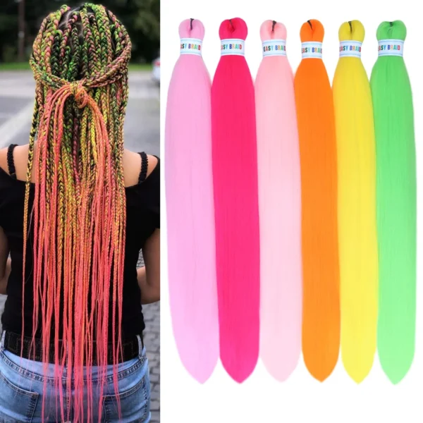 Vibrant 26inch Colorful Braiding Hair Pre Stretched Pack