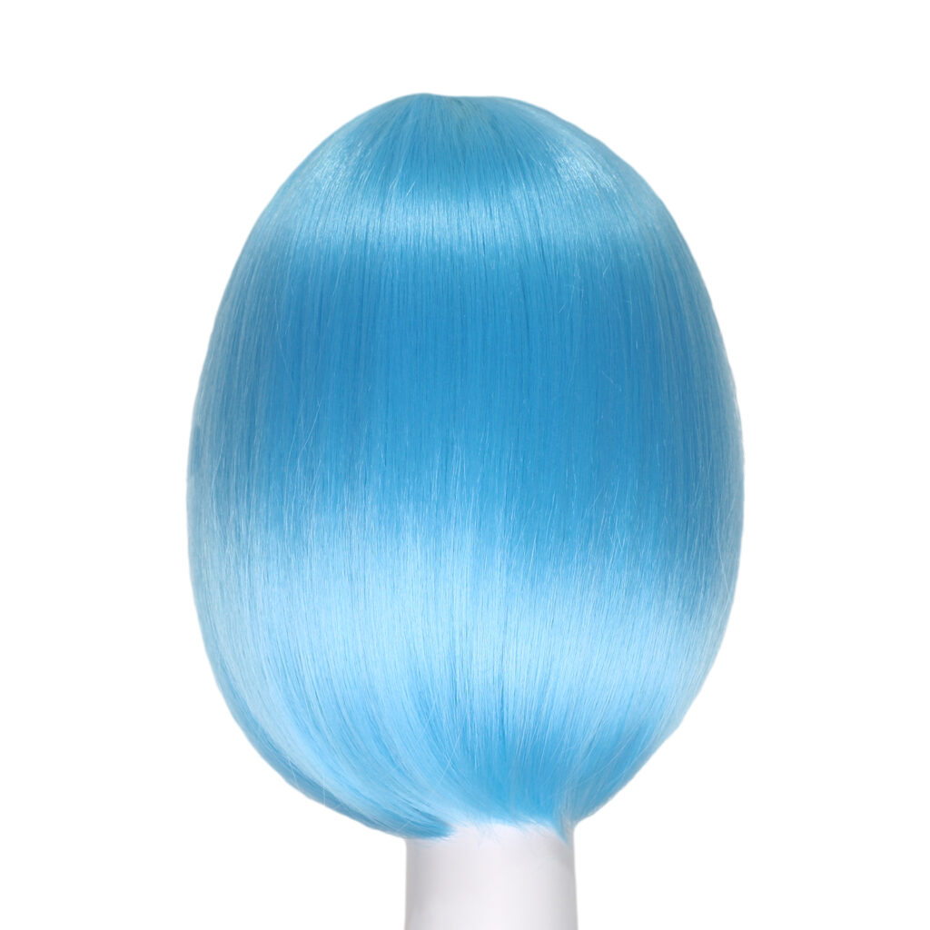 Orgwigs glowing in the dark short bob wig with bangs light blue color