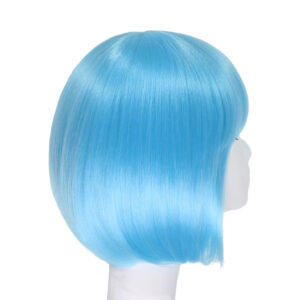 Orgwigs glowing in the dark short bob wig with bangs light blue color