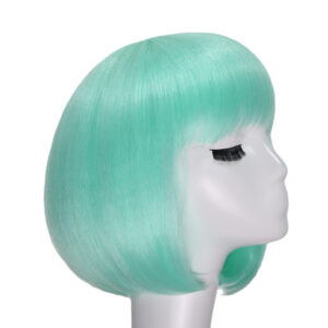 Orgwigs glowing in the dark short bob wig with bangs light green color