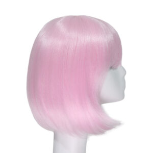 Orgwigs glowing in the dark short bob wig with bangs pink color